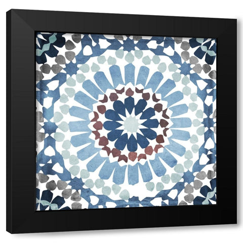 Moroccan Blues IV Black Modern Wood Framed Art Print by Sasha