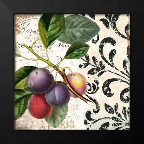 Les Fruits Jardin III Black Modern Wood Framed Art Print by Sasha