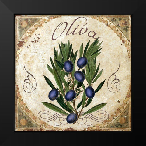 Mangia V Black Modern Wood Framed Art Print by Sasha