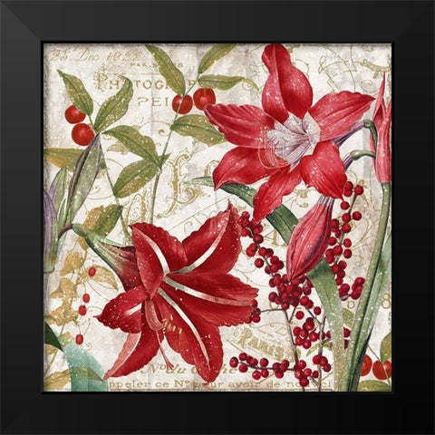 Christmas In Paris I Black Modern Wood Framed Art Print by Sasha