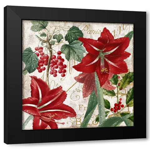 Christmas In Paris II Black Modern Wood Framed Art Print by Sasha