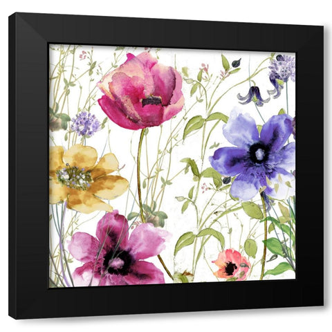 Summer Diary I Black Modern Wood Framed Art Print with Double Matting by Sasha