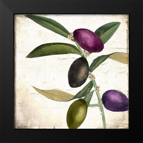 Olive Branch II Black Modern Wood Framed Art Print by Sasha