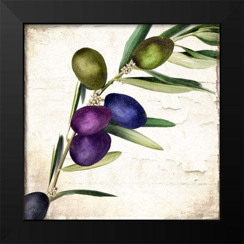 Olive Branch III Black Modern Wood Framed Art Print by Sasha