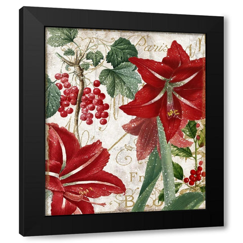 Amaryllis Black Modern Wood Framed Art Print with Double Matting by Sasha