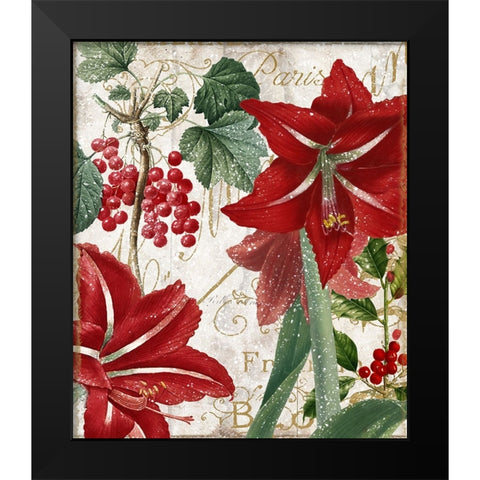 Amaryllis Black Modern Wood Framed Art Print by Sasha