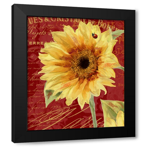 Ete Lady Bug Black Modern Wood Framed Art Print with Double Matting by Sasha