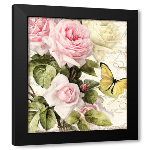 Flora Bella Black Modern Wood Framed Art Print with Double Matting by Sasha