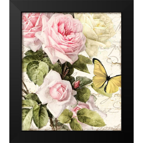 Flora Bella Black Modern Wood Framed Art Print by Sasha