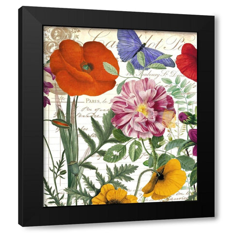 Printemps Black Modern Wood Framed Art Print with Double Matting by Sasha