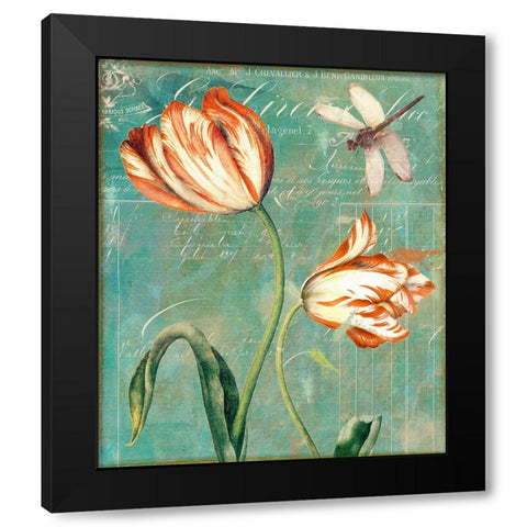 Tulips Ablaze I Black Modern Wood Framed Art Print by Sasha