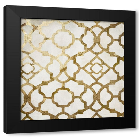 Moroccan Gold II Black Modern Wood Framed Art Print with Double Matting by Sasha