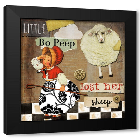 Childhood II Black Modern Wood Framed Art Print with Double Matting by Sasha