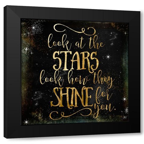 Moon and Back II Black Modern Wood Framed Art Print by Sasha