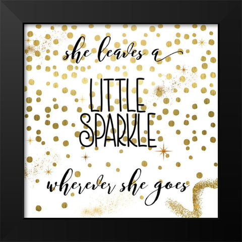 Sparkle Black Modern Wood Framed Art Print by Sasha