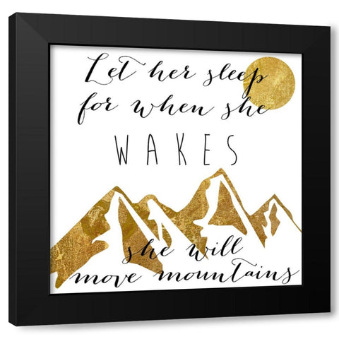 Mountains Black Modern Wood Framed Art Print by Sasha