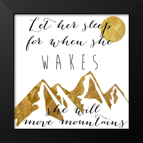 Mountains Black Modern Wood Framed Art Print by Sasha