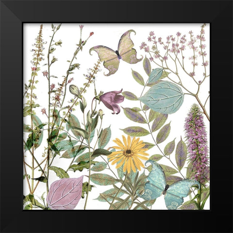 Botanique Refresh 1 Black Modern Wood Framed Art Print by Sasha