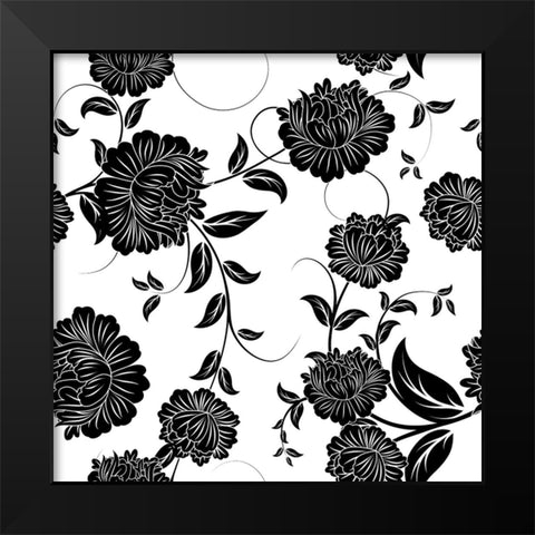Ceil Jaune Pattern 1 Black Modern Wood Framed Art Print by Sasha