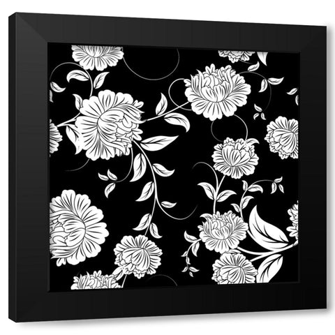 Ceil Jaune Pattern 2 Black Modern Wood Framed Art Print with Double Matting by Sasha