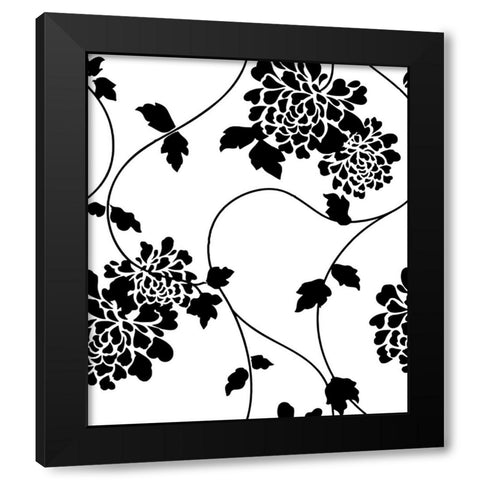 Ceil Jaune Pattern 3 Black Modern Wood Framed Art Print by Sasha