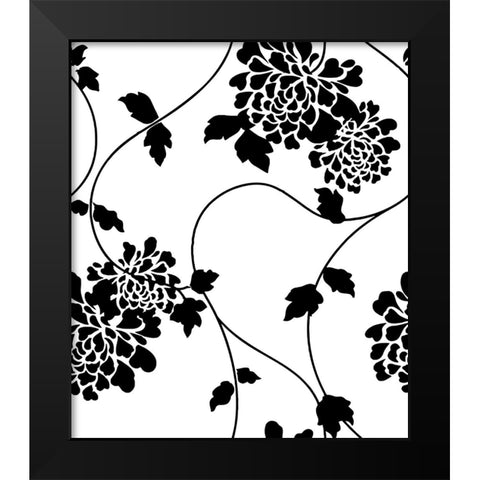 Ceil Jaune Pattern 3 Black Modern Wood Framed Art Print by Sasha