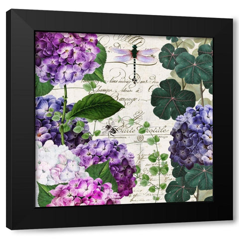 Garden Glow II Black Modern Wood Framed Art Print with Double Matting by Sasha
