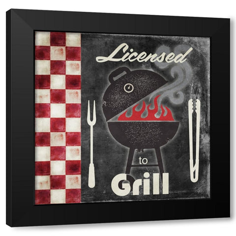 Texas BBQ 1 Black Modern Wood Framed Art Print by Sasha