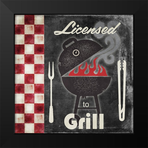 Texas BBQ 1 Black Modern Wood Framed Art Print by Sasha