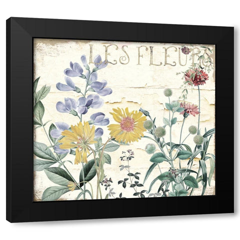 Mirabelle II Black Modern Wood Framed Art Print with Double Matting by Sasha