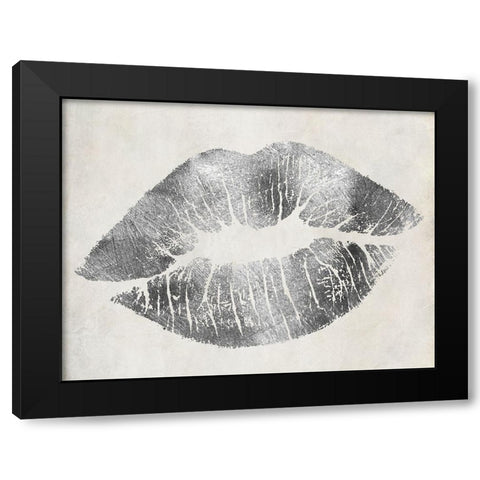 Hollywood Kiss Silver Black Modern Wood Framed Art Print with Double Matting by Sasha