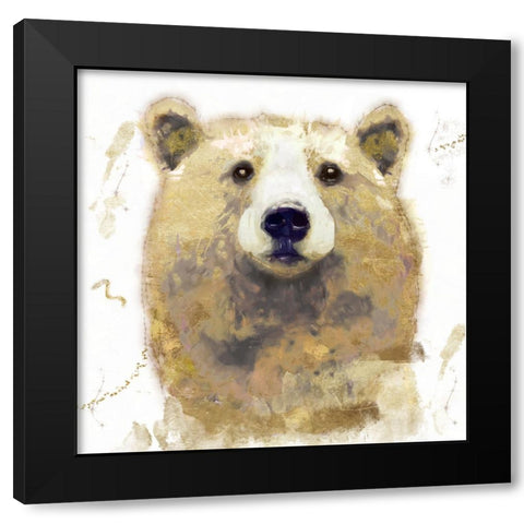 Golden Forest - Bear Black Modern Wood Framed Art Print with Double Matting by Sasha