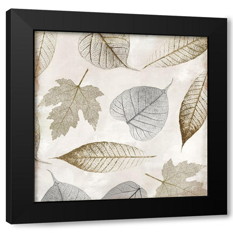 Autumn Gold White Background Black Modern Wood Framed Art Print with Double Matting by Sasha
