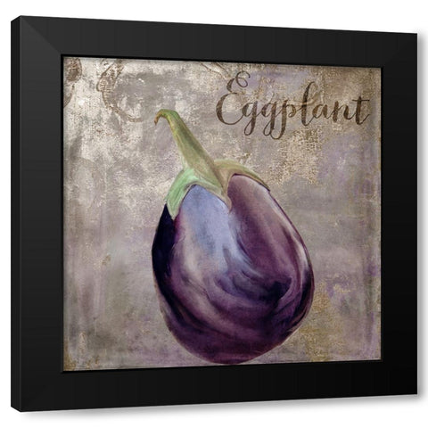 Medley_Gold_Eggplant Black Modern Wood Framed Art Print by Sasha
