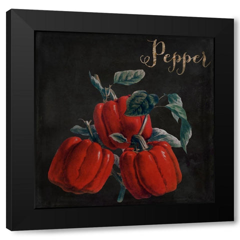 Medley_Pepper Black Modern Wood Framed Art Print by Sasha