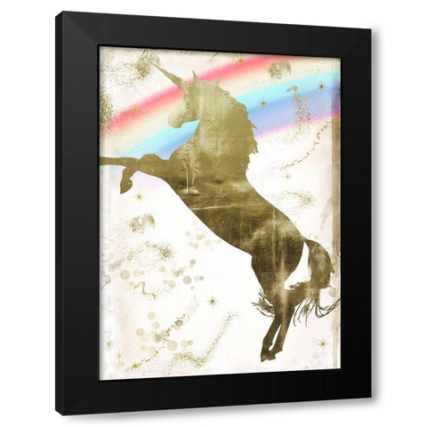 Magic Unicorn II Black Modern Wood Framed Art Print by Sasha