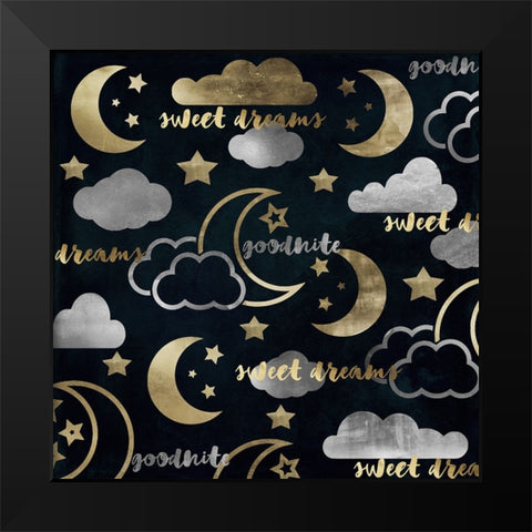 Sweet Dreams Black Modern Wood Framed Art Print by Sasha