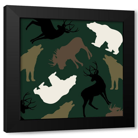 Animal Crackers II Black Modern Wood Framed Art Print with Double Matting by Sasha