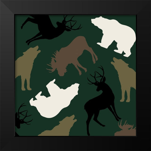 Animal Crackers II Black Modern Wood Framed Art Print by Sasha