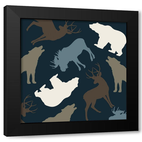 Animal Crackers III Black Modern Wood Framed Art Print with Double Matting by Sasha