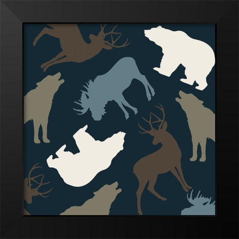 Animal Crackers III Black Modern Wood Framed Art Print by Sasha