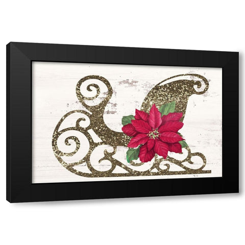 Sleigh Petals I Black Modern Wood Framed Art Print by Sasha