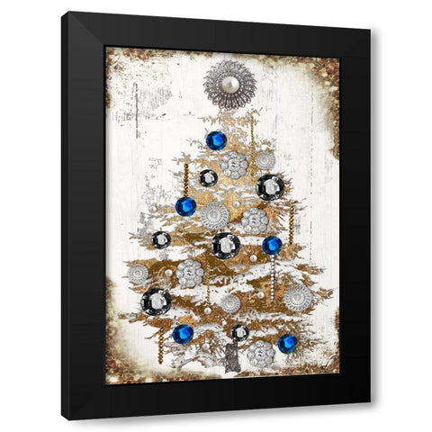 Tree of Jewels I Black Modern Wood Framed Art Print with Double Matting by Sasha
