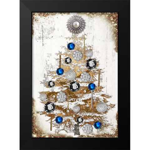 Tree of Jewels I Black Modern Wood Framed Art Print by Sasha