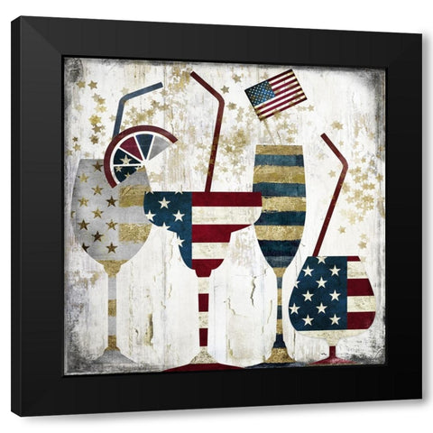 American Party Black Modern Wood Framed Art Print by Sasha
