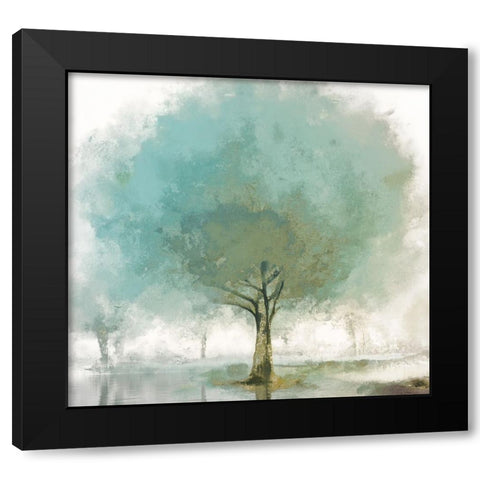 Cyanna Black Modern Wood Framed Art Print with Double Matting by Sasha