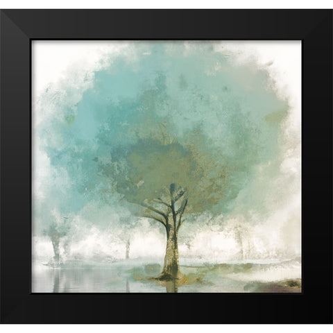 Cyanna Black Modern Wood Framed Art Print by Sasha