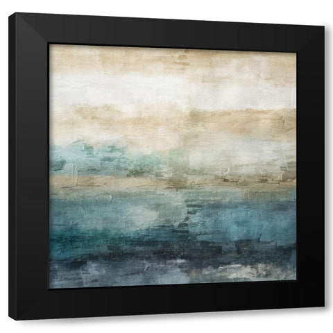 Horizon Black Modern Wood Framed Art Print by Sasha