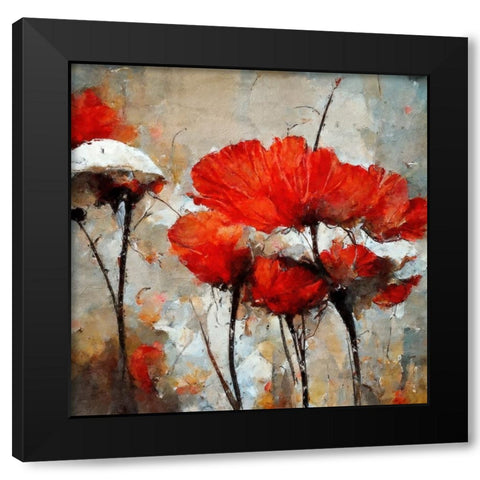 Poppy Playhouse II Black Modern Wood Framed Art Print by Sasha