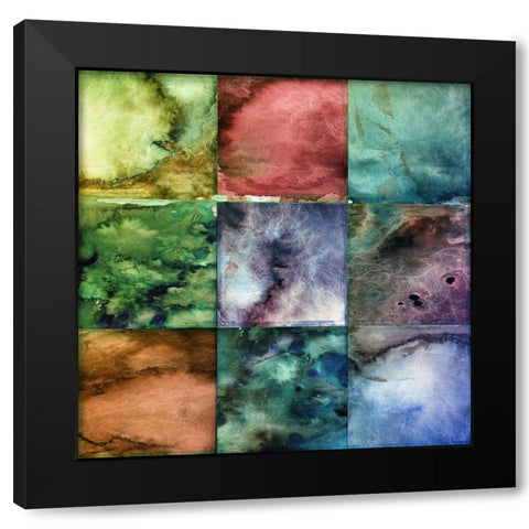 Sea Patches II Black Modern Wood Framed Art Print with Double Matting by Sasha